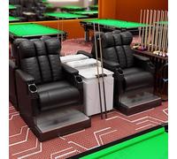 KIBONCY Set di sedie da biliardo di alta qualità for spettatori - Divano con design a palo singolo con poggiastecche integrati + tavolino da caffè for la sala da torneo del Joe's Pool Club(Set1)