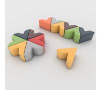 KIBONCY Set di sgabelli in tessuto a forma di V, sedute modulari moderne for la reception del centro di formazione, l'area di attesa, il lounge e lo spazio ufficio creativo(B)