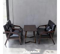 KIBONCY Set di tavoli e sedie da caffetteria, cabine for divani da bar e taverna retrò, trattative commerciali, ricevimenti for il tempo libero e sedie in legno massello for hotel(Set 3)