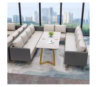 KIBONCY Set Divani Modulari Moderni, Mobili In Metallo For Caffè Con Tavolo In Pietra Sinterizzata, Divani Da Pranzo In Pelle PU Con Base In Metallo, For Negozi, Saloni Di Bellezza E Aree Relax(F)