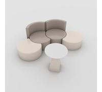 KIBONCY Set divano e tavolo irregolari in crema, mobili moderni in stile bar for aree di ricevimento creative, centri di formazione, lounge for uffici e spazi for riunioni(C)