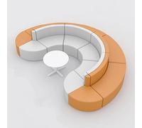 KIBONCY Set minimalista di divano curvo e tavolino da caffè a forma di C, posti a sedere creativi for il tempo libero for ricevimenti aziendali, aree di attesa e trattative commerciali(B)