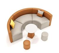 KIBONCY Set minimalista di divano curvo e tavolino da caffè a forma di C, posti a sedere creativi for il tempo libero for ricevimenti aziendali, aree di attesa e trattative commerciali(C)