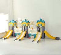 KIBONCY Set Scivolo E Altalena for Bambini, Grande Casetta da Gioco Castello con Canestro Basket, Attrezzature for Parco Giochi for All'aperto al Coperto for Il Cortile, Giardino(P)