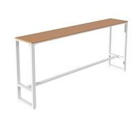 KIBONCY Set Tavolo Alto e Sgabelli 2 Pezzi, Piano in Legno Impermeabile & Sgabelli Metallici Antiruggine, Montaggio Semplice Arredamento Bistrot per Terrazzo Caffè(B,180 * 40 * 105)