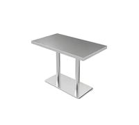 KIBONCY Set Tavolo Da Pranzo E Sedie In Acciaio Inossidabile Premium, Divano Semicircolare In Stile Industriale Con Posti A Sedere For Ristorante BBQ Hot Pot Cafe Bistrot Uso Commerciale(G)