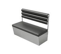 KIBONCY Set Tavolo Da Pranzo E Sedie In Acciaio Inossidabile Premium, Divano Semicircolare In Stile Industriale Con Posti A Sedere For Ristorante BBQ Hot Pot Cafe Bistrot Uso Commerciale(B)