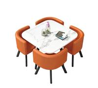 KIBONCY Set tavolo da pranzo e sedie salvaspazio, con schienale curvo gambe robuste di livello commerciale, for piccole zone giorno(G)