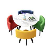 KIBONCY Set tavolo da pranzo e sedie salvaspazio, con schienale curvo gambe robuste di livello commerciale, for piccole zone giorno(B)