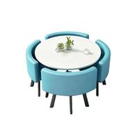 KIBONCY Set tavolo da pranzo e sedie salvaspazio, con schienale curvo gambe robuste di livello commerciale, for piccole zone giorno(A)