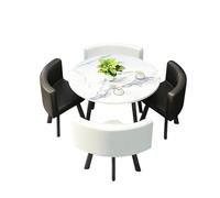 KIBONCY Set tavolo da pranzo e sedie salvaspazio, con schienale curvo gambe robuste di livello commerciale, for piccole zone giorno(H)