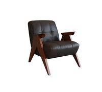 KIBONCY Set tavolo e sedia con accento Mid-Century, poltrona lounge imbottita moderna ed elegante, divano da lettura imbottito in pelle(B)