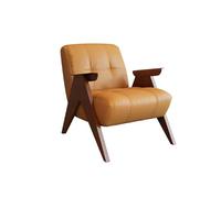 KIBONCY Set tavolo e sedia con accento Mid-Century, poltrona lounge imbottita moderna ed elegante, divano da lettura imbottito in pelle(C)