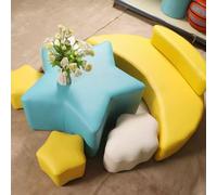 KIBONCY Set tavolo e sedia for bambini - Ideale for centri di prima educazione, asili nido e angoli lettura con design a stella e luna(B)