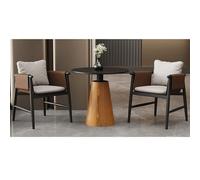 KIBONCY Set Tavolo E Sedia For Il Tempo Libero Moderno E Minimalista Italiano For Reception, Lounge, Salone, Showroom - Design Ergonomico, Ecopelle Facile Da Pulire(Set1,C)