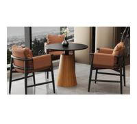 KIBONCY Set Tavolo E Sedia For Il Tempo Libero Moderno E Minimalista Italiano For Reception, Lounge, Salone, Showroom - Design Ergonomico, Ecopelle Facile Da Pulire(Set2,F)