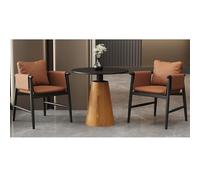 KIBONCY Set Tavolo E Sedia For Il Tempo Libero Moderno E Minimalista Italiano For Reception, Lounge, Salone, Showroom - Design Ergonomico, Ecopelle Facile Da Pulire(Set1,F)