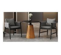 KIBONCY Set Tavolo E Sedia For Il Tempo Libero Moderno E Minimalista Italiano For Reception, Lounge, Salone, Showroom - Design Ergonomico, Ecopelle Facile Da Pulire(Set1,D)