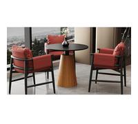 KIBONCY Set Tavolo E Sedia For Il Tempo Libero Moderno E Minimalista Italiano For Reception, Lounge, Salone, Showroom - Design Ergonomico, Ecopelle Facile Da Pulire(Set2,E)