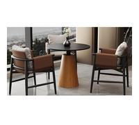 KIBONCY Set Tavolo E Sedia For Il Tempo Libero Moderno E Minimalista Italiano For Reception, Lounge, Salone, Showroom - Design Ergonomico, Ecopelle Facile Da Pulire(Set2,C)