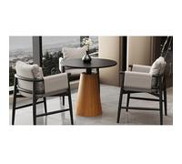 KIBONCY Set Tavolo E Sedia For Il Tempo Libero Moderno E Minimalista Italiano For Reception, Lounge, Salone, Showroom - Design Ergonomico, Ecopelle Facile Da Pulire(Set2,A)