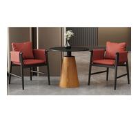 KIBONCY Set Tavolo E Sedia For Il Tempo Libero Moderno E Minimalista Italiano For Reception, Lounge, Salone, Showroom - Design Ergonomico, Ecopelle Facile Da Pulire(Set1,E)