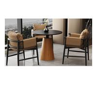 KIBONCY Set Tavolo E Sedia For Il Tempo Libero Moderno E Minimalista Italiano For Reception, Lounge, Salone, Showroom - Design Ergonomico, Ecopelle Facile Da Pulire(Set2,G)