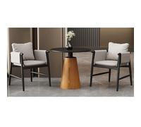 KIBONCY Set Tavolo E Sedia For Il Tempo Libero Moderno E Minimalista Italiano For Reception, Lounge, Salone, Showroom - Design Ergonomico, Ecopelle Facile Da Pulire(Set1,A)