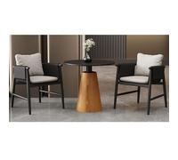 KIBONCY Set Tavolo E Sedia For Il Tempo Libero Moderno E Minimalista Italiano For Reception, Lounge, Salone, Showroom - Design Ergonomico, Ecopelle Facile Da Pulire(Set1,B)