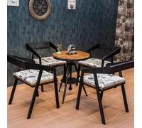 KIBONCY Set tavolo e sedie da bistrot for caffè all'aperto, set da pranzo rotondo in metallo for caffetteria, mobili da ristorante commerciale for patio del negozio di dessert(U)