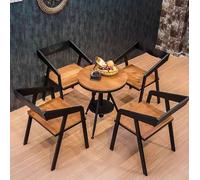 KIBONCY Set tavolo e sedie da bistrot for caffè all'aperto, set da pranzo rotondo in metallo for caffetteria, mobili da ristorante commerciale for patio del negozio di dessert(X)