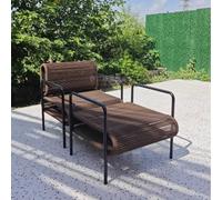 KIBONCY Set tavolo e sedie da tè for balcone, tavolo e sedia moderni e minimalisti for cortile esterno, set di tre pezzi in vimini for cortile esterno for esposizione esterna(A4)