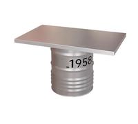 KIBONCY Set tavolo e sgabello industriale retrò in metallo, mobili vintage in tamburo di ferro for l'area di attesa del salone, sedia da pub rustica for caffetteria(A,160 * 80 * 75)