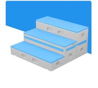 KIBONCY Sgabello pieghevole modulare a 3 gradini, piattaforma con gradino portaoggetti multifunzionale, sgabello for bambini for la casa, colori multipli(D)