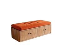 KIBONCY Shoe Storage Bench with Tufted Cushioned Seat, Closed Cabinet Changing Organizer for Entryway Mudroom Bedroom Space Saving(C,200x40x40cm)