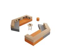 KIBONCY Sisteme Di Sedute For Libreria Modulare Con Scaffali Integrati, Divano Componibile Geometrico Moderno For Il Centro Comunitario Della Hall Della Reception, Set Di Mobili(E)