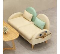 KIBONCY Small Loveseat Sofa for Spaces, Mid Century Modern,Faux Leather, for Space, Living Room, Bedroom, Apartment, Home Office(E)