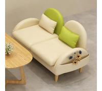 KIBONCY Small Loveseat Sofa for Spaces, Mid Century Modern,Faux Leather, for Space, Living Room, Bedroom, Apartment, Home Office(F)