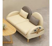 KIBONCY Small Loveseat Sofa for Spaces, Mid Century Modern,Faux Leather, for Space, Living Room, Bedroom, Apartment, Home Office(D)