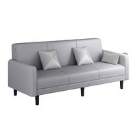 KIBONCY Small Modern Couch, Waterproof Faux Leather Upholstered Sofa with Armrest Bag, with High Density Sponge Cushion for Apartment(D,2.2m)