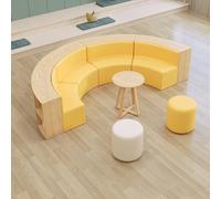 KIBONCY Sofa and Coffee Table Set with Bookcase,Multifunctional Stool Combination,Waterproof Leather Fabric,for Living Room, Lounge & Reception Areas(1)