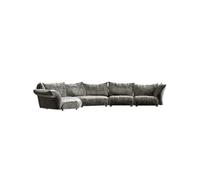 KIBONCY Sofa Couch Mid-Century Modern Velvet Loveseat, Deep Seat with Pillows Chenille for Living Room, Bedroom(N)