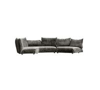 KIBONCY Sofa Couch Mid-Century Modern Velvet Loveseat, Deep Seat with Pillows Chenille for Living Room, Bedroom(L)