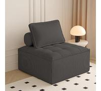 KIBONCY Soft Fabric Modular Single Cube Sofa Chair, Ergonomic Padded Armless Lounge Seat with Matching Back Pillow for Home Relaxation(C,60x60x40cm)