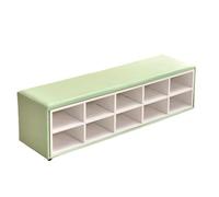 KIBONCY Soft Leather Padded Top Open Grid Bench, Multi Cubby Hidden & Storage Shoe Stool for Living Room Playroom Mudroom Family Use(A,120x40x40cm)
