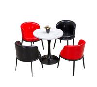 KIBONCY Space-Saving 5-Piece Dining Set, Modern Bistro Table and Chair Vibrant Color Options & Stable Pedestal Base for Small Kitchens, Cafes(K)