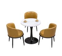 KIBONCY Space-Saving 5-Piece Dining Set, Modern Bistro Table and Chair Vibrant Color Options & Stable Pedestal Base for Small Kitchens, Cafes(D)