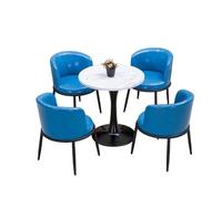 KIBONCY Space-Saving 5-Piece Dining Set, Modern Bistro Table and Chair Vibrant Color Options & Stable Pedestal Base for Small Kitchens, Cafes(I)