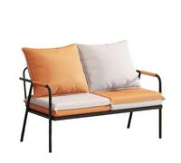 KIBONCY Space Saving Outdoor Indoor Loveseat Bench, Waterproof PU Leather 2 Seater Double Sofa, Modern Compact Leisure Couch for Small Entryway Waiting Room(A,Single)