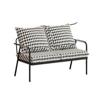 KIBONCY Space Saving Outdoor Indoor Loveseat Bench, Waterproof PU Leather 2 Seater Double Sofa, Modern Compact Leisure Couch for Small Entryway Waiting Room(E,Single)